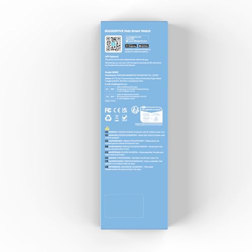 BIGGERFIVE Smart Watch for Kids, 1.8" Fitness Tracker Watch Pedometer, Heart Rate, Sleep Monitor, IP68 Waterproof, Calorie Step Counter, Puzzle Games with/Without APP for Girls Boys Teens 5-16, Black