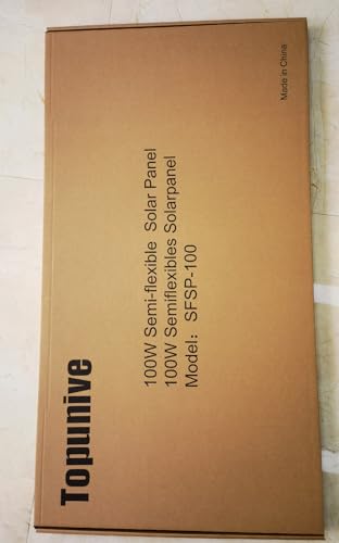 Topunive 100W 12V Flexible Solar Panel 9BB Monocrystalline Cell 12 Volt Semi-Flexible for Marine RV Trailer Boat Cabin Van Car Uneven Surfaces 12V Battery Charge