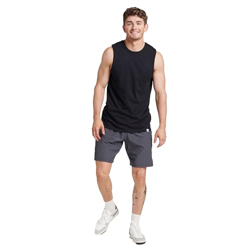 Russell Athletic Mens Cotton Performance Sleeveless Muscle T-Shirt T Shirt, Black, Small US