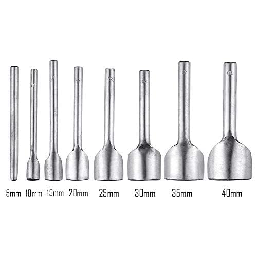 Caydo 8 Pieces Leather Tools Craft Half-Round Cutter Punch for Crafting Strap Belt, Wallet and Bag, 5-40 mm