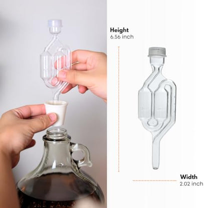 Twin Bubble Airlock and Carboy Bung (Pack of 2)