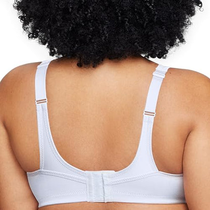 Full Figure Plus Size No-Bounce Camisole Sports Bra Wirefree #1066 White