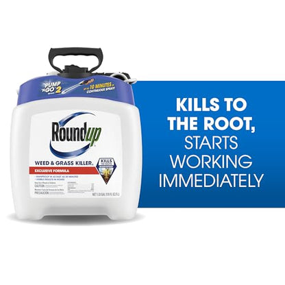 Roundup Weed and Grass Killer₄ with Pump 'N Go 2 Sprayer, Use in and Around Flower Beds, Trees & More, 1.33 gal.