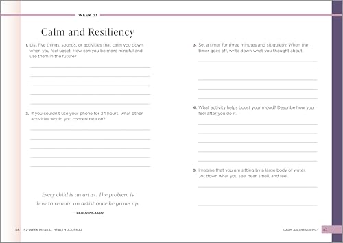 52-Week Mental Health Journal: Guided Prompts and Self-Reflection to Reduce Stress and Improve Well-Being