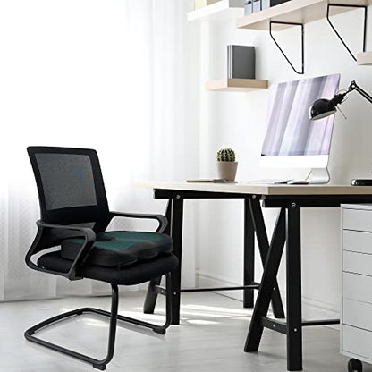 Amazon Basics Comfortable Seat Cushion for Office Chairs, Gel Enhanced Memory Foam, Black