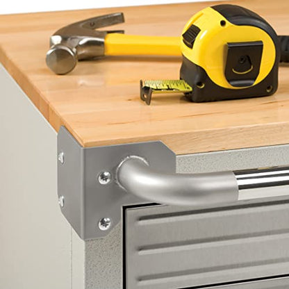 Seville Classics UltraHD Heavy Duty Rolling Cabinet Workbench Table w/Solid Wood Top, Workstation for Garage, Office, Workshop, Granite, 6-Drawer (28" W x 18" D