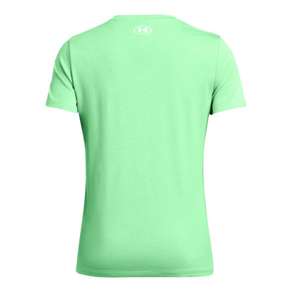 Under Armour Womens Tech Twist Short Sleeve V Neck, (350) Matrix Green/White/White, Large