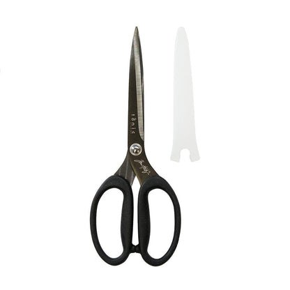 tonic studios Scissors All Purpose - 9.5 Inch Titanium Snips with Micro Serrated Blade Edge - Non Stick Craft Tool for Cutting Paper, Fabric, and Sewing - Comfort Grip Handles