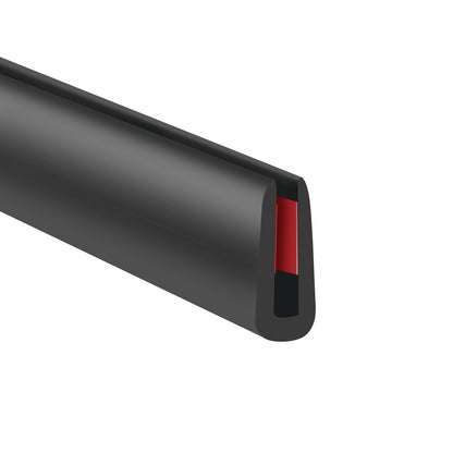Rubber Edge Trim, 1/16" Self Adhesive Flexible U Channel Edge Protecter for Sheet Metal, Car Doors, U Shaped Sharp Edge Protecter, Fit for 0-3/32" Thick Edge, Black Color, 20Ft, EPDM Material