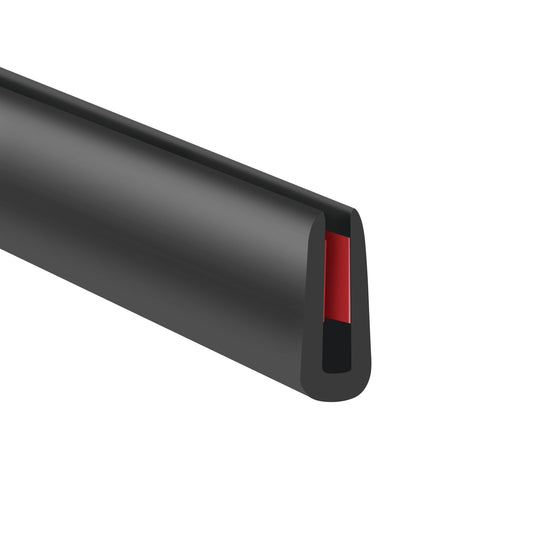 Rubber Edge Trim, 1/16" Self Adhesive Flexible U Channel Edge Protecter for Sheet Metal, Car Doors, U Shaped Sharp Edge Protecter, Fit for 0-3/32" Thick Edge, Black Color, 20Ft, EPDM Material