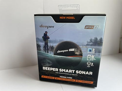 Deeper PRO+ 2 Sonar - Portable Fish Finder and Depth Finder for Kayaks, Boats and Ice Fishing with GPS Enabled | Castable Deeper Sonar with Free User Friendly App
