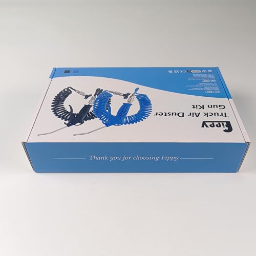 Fippy Truck Air Duster Gun with 5 Metre Recoil Air Hose, Air Seat Blow Dust Gun Heavy Duty Air Gun Cleaning Kit for Truck Semi Trailers