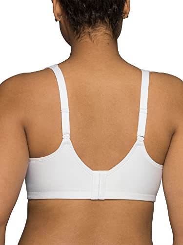 Vanity Fair Womens Medium Impact Sports For Breathable, Moisture Wicking, Padded Cups Up To Ddd Bra, Wireless - White, 36D US