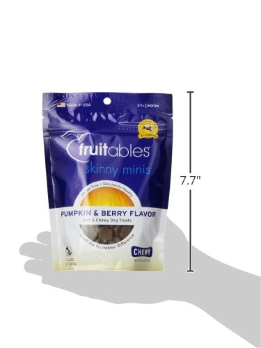 Fruitables Skinny Mini Dog Treats, Healthy Pumpkin Treat for Dogs, Low Calorie & Delicious, Puppy Training, No Wheat, Corn or Soy, Made in the USA, Pumpkin and Berry Flavor, 5oz