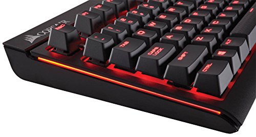 Corsair CH-9000088-NA STRAFE Mechanical Gaming Keyboard - Red LED Backlit - USB Passthrough - Linear and Quiet - Cherry MX Red Switch