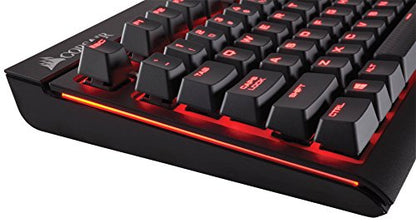 Corsair CH-9000088-NA STRAFE Mechanical Gaming Keyboard - Red LED Backlit - USB Passthrough - Linear and Quiet - Cherry MX Red Switch