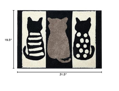ZebraSmile Bathroom Rugs - Cat Bathroom Rug Non Slip Washable Soft Bath Mat Shower Room Bathmat Funny Doormat Cat Bath Rug19.5 X 31.5 in