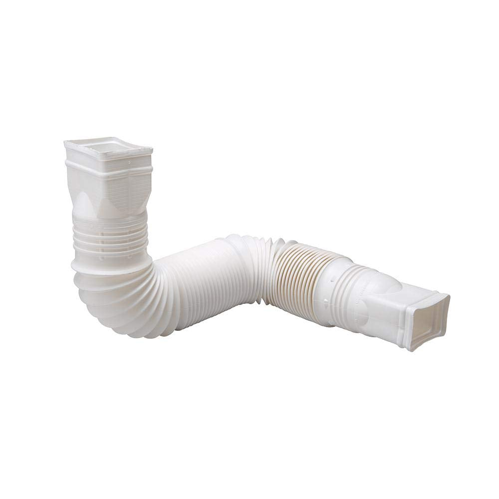Amerimax White Flexible Downspout Extension Gutter Connector Rainwater Drainage