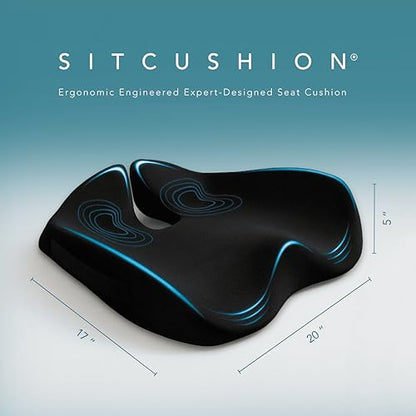 X Large Seat Cushions for Office Chairs - Pressure Relief Seat Cushion for Tailbone Pain, Back Pain, Coccyx & Sciatica Pain Relief Pillow - Office Chair Cushion + Extra Cover(Gray)