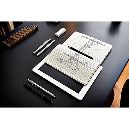 rOtring 600 Mechanical Pencil | 0.7 mm | Black All-Metal Body Propelling Pencil | Non-Slip Knurled Grip & Hexagonal Barrel