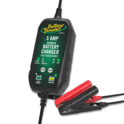 Battery Tender 5 AMP 12V Battery Charger and Maintainer - Automotive Smart Automatic Battery Charger for Cars SUVs and Trucks -Lead Acid, AGM, Gel, & Lithium - 022-0186G-DL-WH
