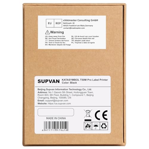 SUPVAN T50M Pro Bluetooth Label Maker Machine with 3 Tapes, Wide Waterproof Label, Versatile App with 40 Fonts and 450+ Icons, Inkless Labeler for Home, Kitchen, School, Office Organization, Black