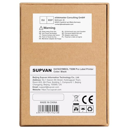 SUPVAN T50M Pro Bluetooth Label Maker Machine with 3 Tapes, Wide Waterproof Label, Versatile App with 40 Fonts and 450+ Icons, Inkless Labeler for Home, Kitchen, School, Office Organization, Black