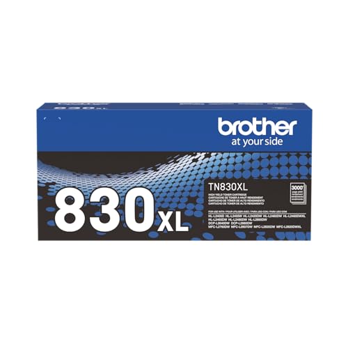 Brother Genuine TN830XL Black High Yield Printer Toner Cartridge - Print up to 3,000 Pages(1)