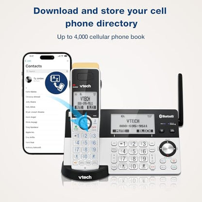 VTech IS8151-5 Super Long Range 5 Handset DECT 6.0 Cordless Phone for Home with Answering Machine, 2300 ft Range, Call Blocking, Bluetooth, Headset Jack, Power Backup, Intercom, Expandable to 12 HS