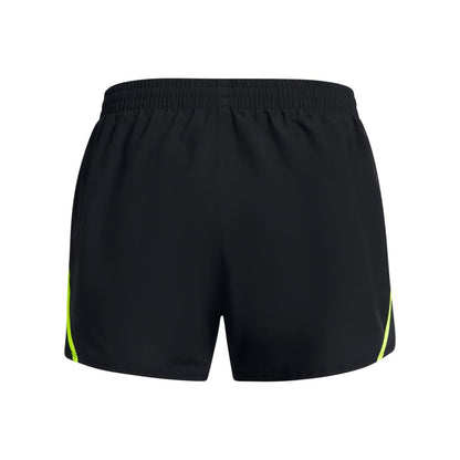Under Armour Womens Fly by Shorts, (003) Black/High-Vis Yellow/Reflective, Medium