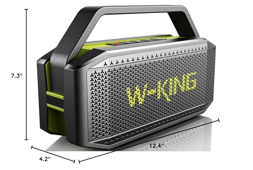 W-KING Portable Loud Bluetooth Speaker Wireless, 100W Max IPX6 Waterproof Outdoor Speaker Subwoofer, 60W Exlarge Passive Radiator- All-Round Rich Bass/40H/EQ/PowerBank/TF/AUX, Party Big Large Boombox