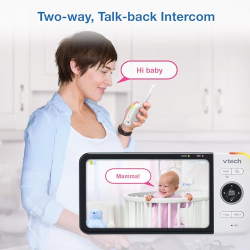 VTech VM928-2HD 5” 720p HD Display 2 Cameras Baby Monitor,110 Wide Angle View,Remote Pan-Tilt-Zoom,Night Vision,Up to 1000ft Range,Temperature Sensor,9 Soothing Sounds & Lullabies,2-Way Talk,No WiFi