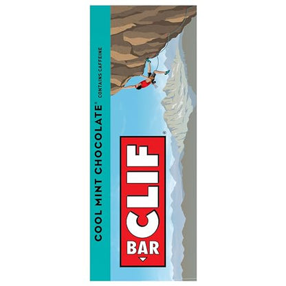 CLIF BAR - Cool Mint Chocolate with Caffeine - Made with Organic Oats - 10g Protein - Non-GMO - Plant Based - Energy Bars - 2.4 oz. (6 Pack)