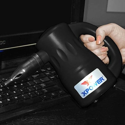 XPOWER A-2 Airrow Pro Electric Air Duster for Dusting, Drying, Inflating, Car Detailing, Computer, Leaf Blowing, 90 CFM, 7 Nozzles+2 Brushes, High Performance Motor, Eco-Friendly, Jet Black