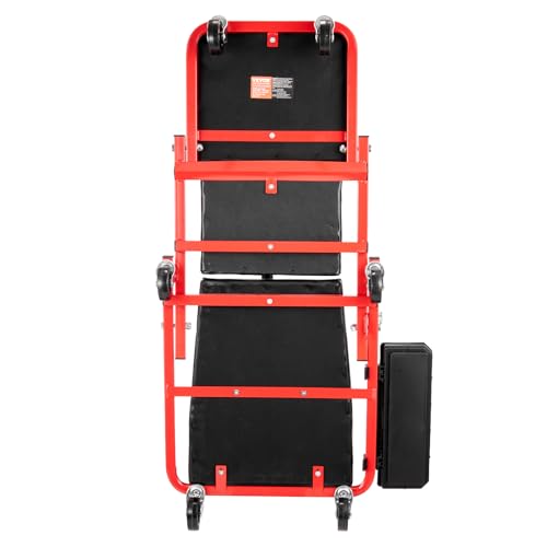 VEVOR Foldable Z Garage Creeper, 36 in, 300 lbs Load Capacity Rolling Folding Mechanic Creeper Stool, with 6 Wheels Tool Tray Padded Seat Steel Frame, Lay Down or Sit Chair for Garage Shop or Home