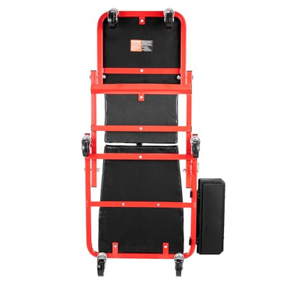 VEVOR Foldable Z Garage Creeper, 36 in, 300 lbs Load Capacity Rolling Folding Mechanic Creeper Stool, with 6 Wheels Tool Tray Padded Seat Steel Frame, Lay Down or Sit Chair for Garage Shop or Home