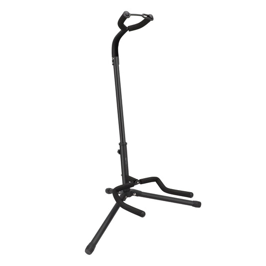 Amazon Basics Height Adjustable Foldable Guitar Stand with Secure Support for Acoustic, Electric, Bass and Banjos, Sturdy, Black