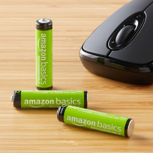Amazon Basics 16-Pack Rechargeable AAA NiMH Performance Batteries, 800 mAh, 1.2V, Recharge up to 1000x Times, Pre-Charged