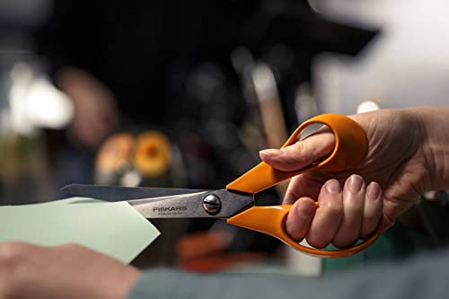 Fiskars Universal Scissors for Handcraft, Sewing and Office Work, Classic, Length: 21 cm, for Right-Handers, Orange, 1005148