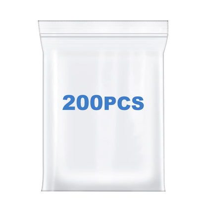 Somoga 200 PCS 1" x 1" Thick 4 Mil Small Clear Zip Poly Bags Plastic Reclosable Zip Seal Lock Bags Heavy-Duty Necklace Ring Coin Beads Jewelry Pill Zipper Bag