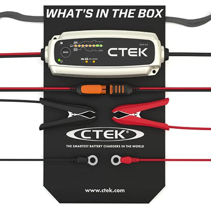 CTEK MXS 5.0, Fully Automatic 12V 4.3 Amp Battery Charger and Maintainer, Unique 8 Step Charging, Simple Plug and Play Operation, Desulphation Function with Built-in Temperature Compensation