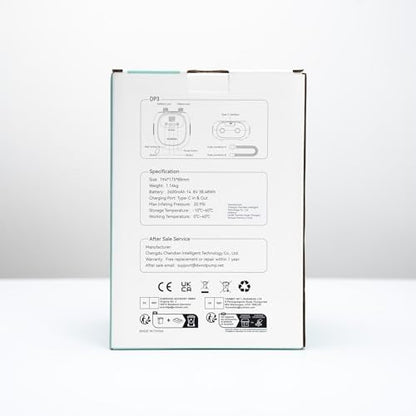 dwndpump Electric Paddle Board Pump, Rechargeable 20 PSI SUP Pump, Dual-Stage Inflation and Deflation Sup Air Pump, Portable Electric Pump for Kayaks, Wind Wings, SUPs (with 7 Valve Adapters)