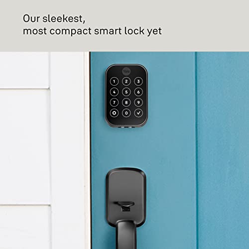 Yale Assure Lock 2 Deadbolt, Black Suede Smart Keyless Entry Door Lock with Wi-Fi Connected Keypad for Code Entry and Remote Access, YRD450-WF1-BSP