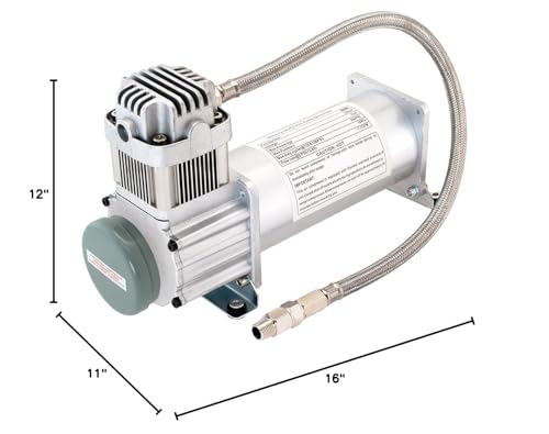 Vixen Horns Heavy Duty Onboard Air Compressor 200 PSI. Universal Replacement for Truck/Car Train Horn/Suspension/Ride/Bag kit/System. Fits All 12v Vehicles like Semi/Pickup VXC8301