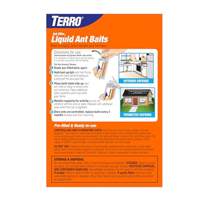 TERRO Ant Killer Bait Stations T300B - Liquid Bait to Eliminate Ants - Bait System - 12 Count Stations for Effective Indoor Ant Control