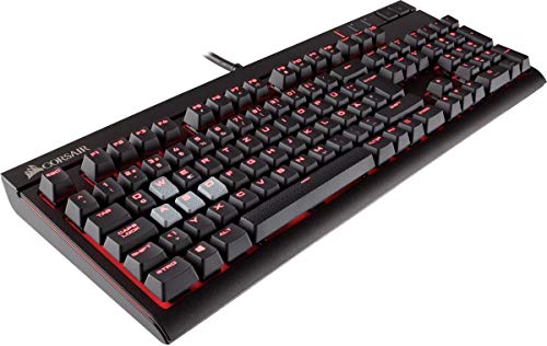 Corsair CH-9000088-NA STRAFE Mechanical Gaming Keyboard - Red LED Backlit - USB Passthrough - Linear and Quiet - Cherry MX Red Switch