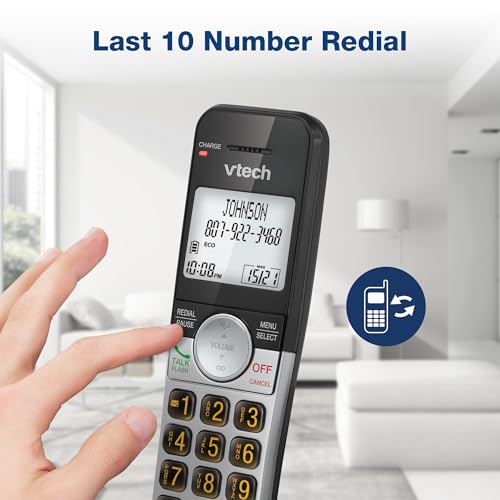 VTech VG232 Cordless Phone with Answering Machine - with Large Display Full-Duplex Speakerphone Caller ID/Call Waiting Last 10 Number Redial