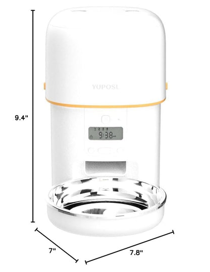 Yuposl Automatic Cat Feeders - 2L Cat Food Dispenser Easy to Use, Timed Automatic Pet Feeder with Over 180-day Battery Life, 1-6 Meals Dry Food Programmable Portion Control Also for Dogs