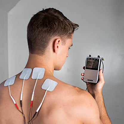 Roscoe Medical TENS Unit and EMS Muscle Stimulator - 4-Channel OTC TENS Machine for Back Pain Relief, Lower Back Pain Relief, Neck Pain, Includes Case, Pain Relief, Muscle Recovery