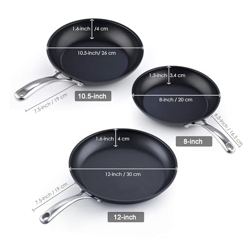Cooks Standard Frying Omelet Pan, Classic Hard Anodized Nonstick 8-Inch/20cm Saute Skillet Egg Pan, Black